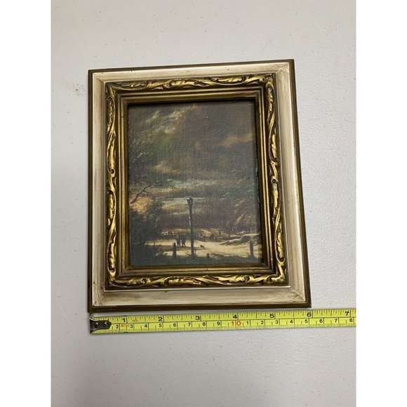 Winter Landscape by Jacob Van Ruisdael On 4” x 5” Cardboard Ornate 6” x7”Frame** - Picture 3 of 6